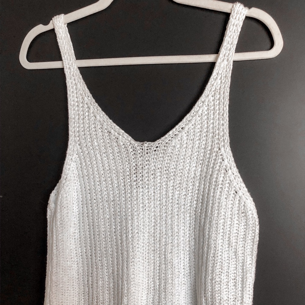 White Knit Crop Top
